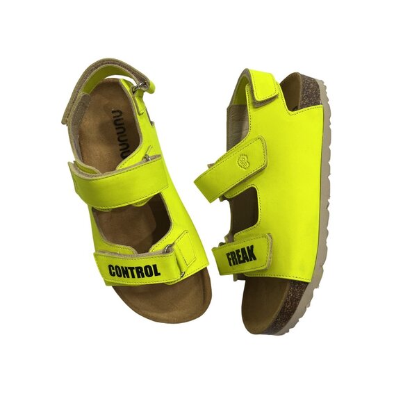 Nununu Control Freak Leather Sandals in Hot Lime - Picture 1 of 10